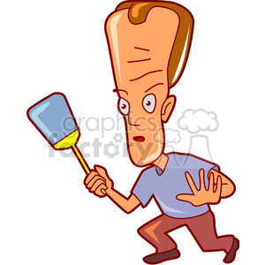   fly swatter man guy searching flies  catch201.gif Clip Art People 