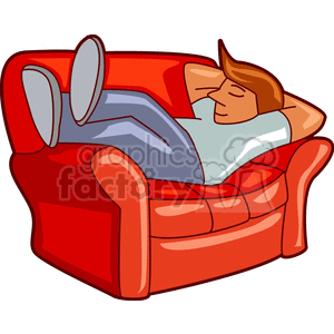 kid sleeping in chair clipart. Royalty-free image # 154900