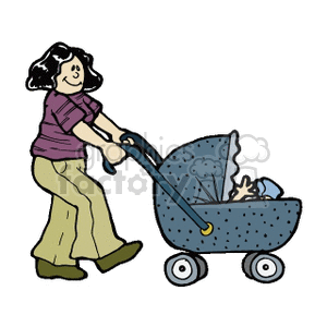   stroller baby mom mother women lady girl girls people babies strollers  womancarriage.gif Clip Art People 