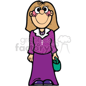  country style female purple women people   woman003PR_c Clip Art People 