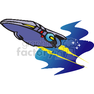 A Speeding Blue Spaceship clipart. Commercial use image # 156193