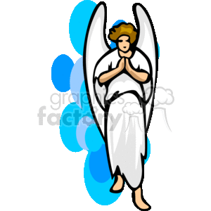 A Winged Angel in White Praying