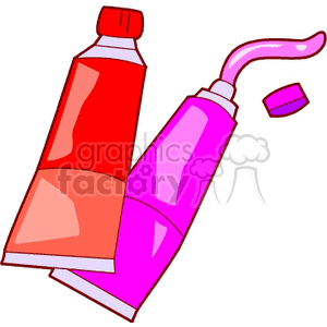 Two Tubes of Pink and Red Paint clipart. Royalty-free image # 156263