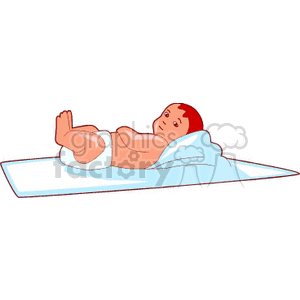 baby laying in the floor clipart. Commercial use image # 156504