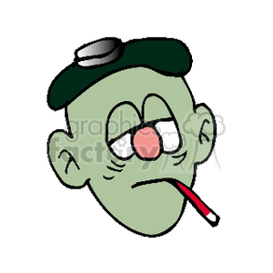 Person sick with the flu clipart. Royalty-free image # 157060