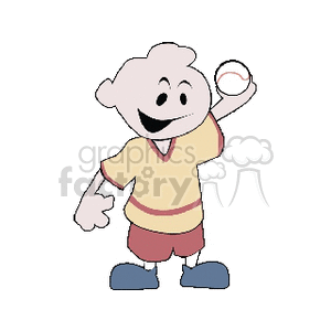 Little boy playing with a baseball clipart. Royalty-free image # 158581