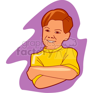 A red haired boy with folded arms clipart. Royalty-free image # 158699