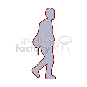 Silhouette of a boy with a backpack clipart. Royalty-free image # 158717