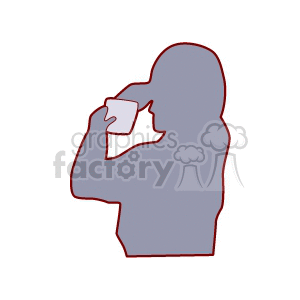 Silhouette of a boy looking in a mirror clipart. Commercial use image # 158725