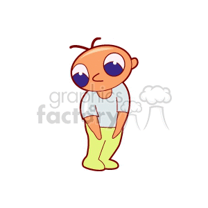 Big eyed boy with his hands in his pockets clipart. Royalty-free image # 158735