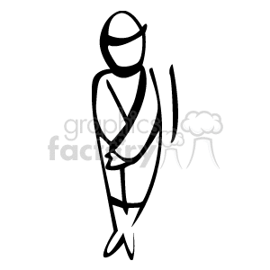 A black and white child on tiptoes clipart. Royalty-free image # 158739