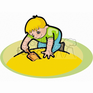 Boy playing in the sand clipart. Royalty-free image # 159075
