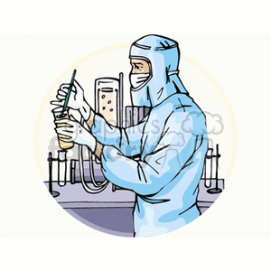 Scientist working in a laboratory holding a test tube clipart.