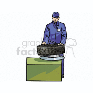 Tire technician clipart. Commercial use image # 159904