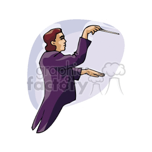 Male music conductor clipart.