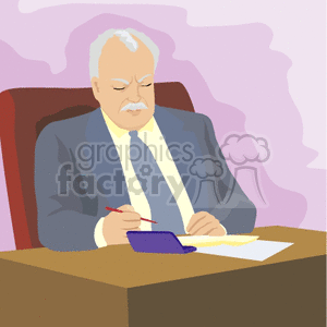 man sitting at his desk clipart. Royalty-free image # 161848