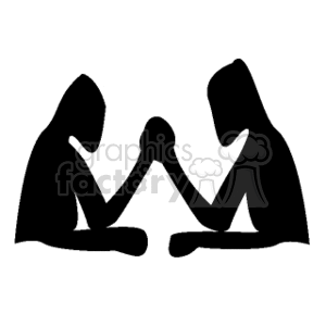   slihouette silhouettes arm wrestling wrestle  0705ARMWRESTLING.gif Clip Art People Shadow People 