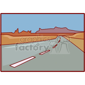   sand desert mountain mountains road roads  desert405.gif Clip Art Places 