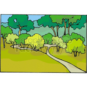   land tree trees forest road roads  landscape144.gif Clip Art Places Landscape 