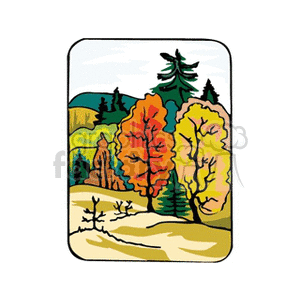 Autumn in the mountains clipart. Commercial use image # 163300