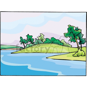   mountain mountains land ocean bay lake lakes tree trees forest  landscape232.gif Clip Art Places Landscape 