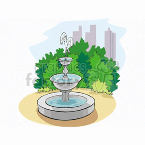   water fountain fountains tree trees park parks  landscape28.gif Clip Art Places Landscape 