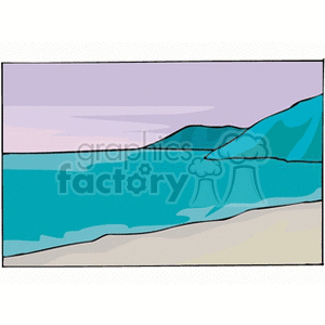   mountain mountains ocean shore beach bay  landscape651311.gif Clip Art Places Landscape 