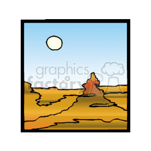   canyon canyons mountain mountains land desert  sun_over_canyon.gif Clip Art Places Landscape 