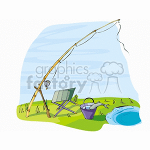  fishing pole setup clipart. Commercial use image # 163883