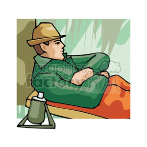 man sleeping against a tree clipart. Royalty-free image # 163952