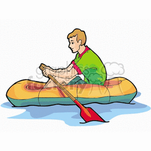 boy in a rubber raft clipart. Commercial use image # 163954