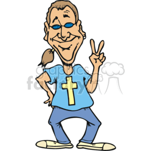 christian religion religious hippie hippy peace Clip+Art Religion Christian love 70s stoner man guy 