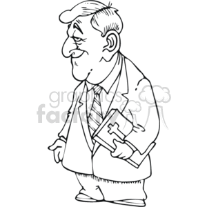 Old man  holding the bible clipart.