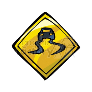  sign signs street road roads slippery car cars wet sign33.gif Clip Art Signs-Symbols 