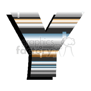 Striped Letter Y clipart. Royalty-free image # 167037