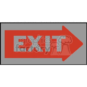 Red and grey Exit with right arrow Sign clipart. Commercial use image # 167189