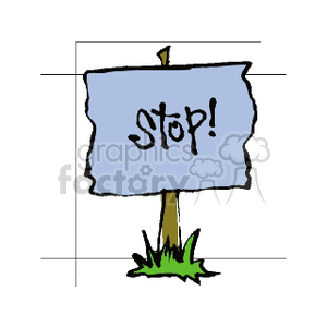 Blue Stop Sign clipart. Royalty-free image # 167224