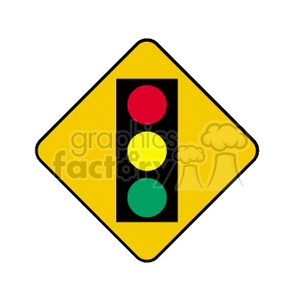   sign signs street traffic light lights  SIGNALAHEAD01.gif Clip Art Signs-Symbols Road Signs 