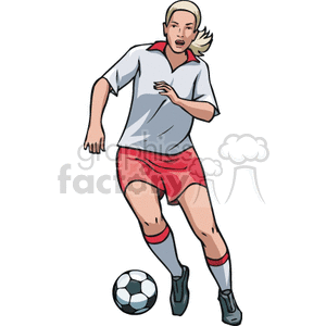   girl girls teenager soccer player players ball balls kick sports sport  Soccer013c.gif Clip Art Sports Soccer 