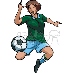 female soccer player kicking the ball clipart. Royalty-free image # 169818