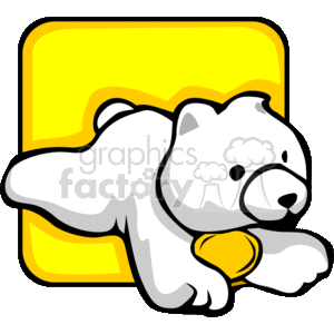 Polar bear laying on yellow blanket clipart. Royalty-free image # 170965