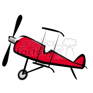red biplane  clipart. Commercial use image # 171877