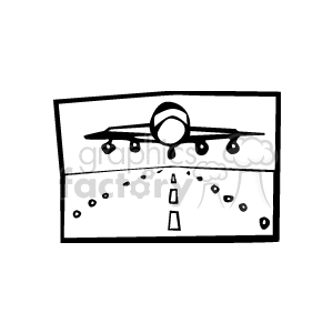 airplane landing on runway clipart. Commercial use image # 171958