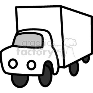 clipart - Black and white moving truck.