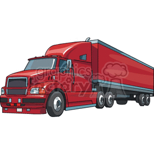 truck trucks autos vehicles  semi+trailer+truck big+rigs 18+wheeler heavy equipment Clip+Art Transportation Land red
