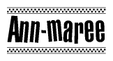 The image contains the text Ann-maree in a bold, stylized font, with a checkered flag pattern bordering the top and bottom of the text.