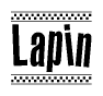 The clipart image displays the text Lapin in a bold, stylized font. It is enclosed in a rectangular border with a checkerboard pattern running below and above the text, similar to a finish line in racing. 