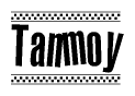 The clipart image displays the text Tanmoy in a bold, stylized font. It is enclosed in a rectangular border with a checkerboard pattern running below and above the text, similar to a finish line in racing. 
