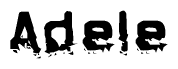 The image contains the word Adele in a stylized font with a static looking effect at the bottom of the words