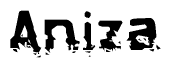 The image contains the word Aniza in a stylized font with a static looking effect at the bottom of the words